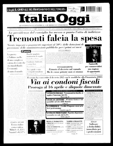 Italia oggi : quotidiano di economia finanza e politica